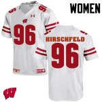 Women's Wisconsin Badgers NCAA #96 Billy Hirschfeld White Authentic Under Armour Stitched College Football Jersey JN31M62LU